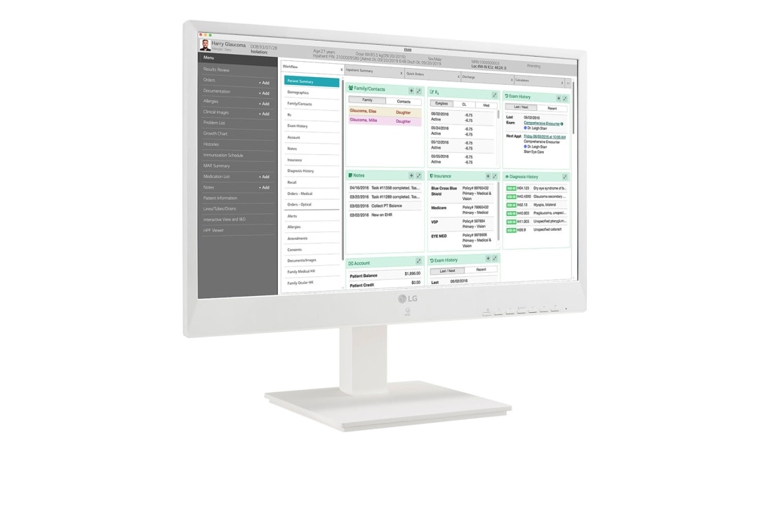 LG Thin Client tout-en-un de 24&nbsp;po pour hôpitaux, vue de côté de +15 degrés, 24CN670W-AC, thumbnail 3