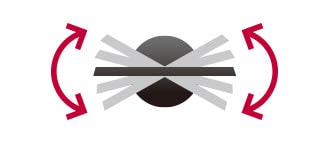 La rotation du moniteur peut être ajustée