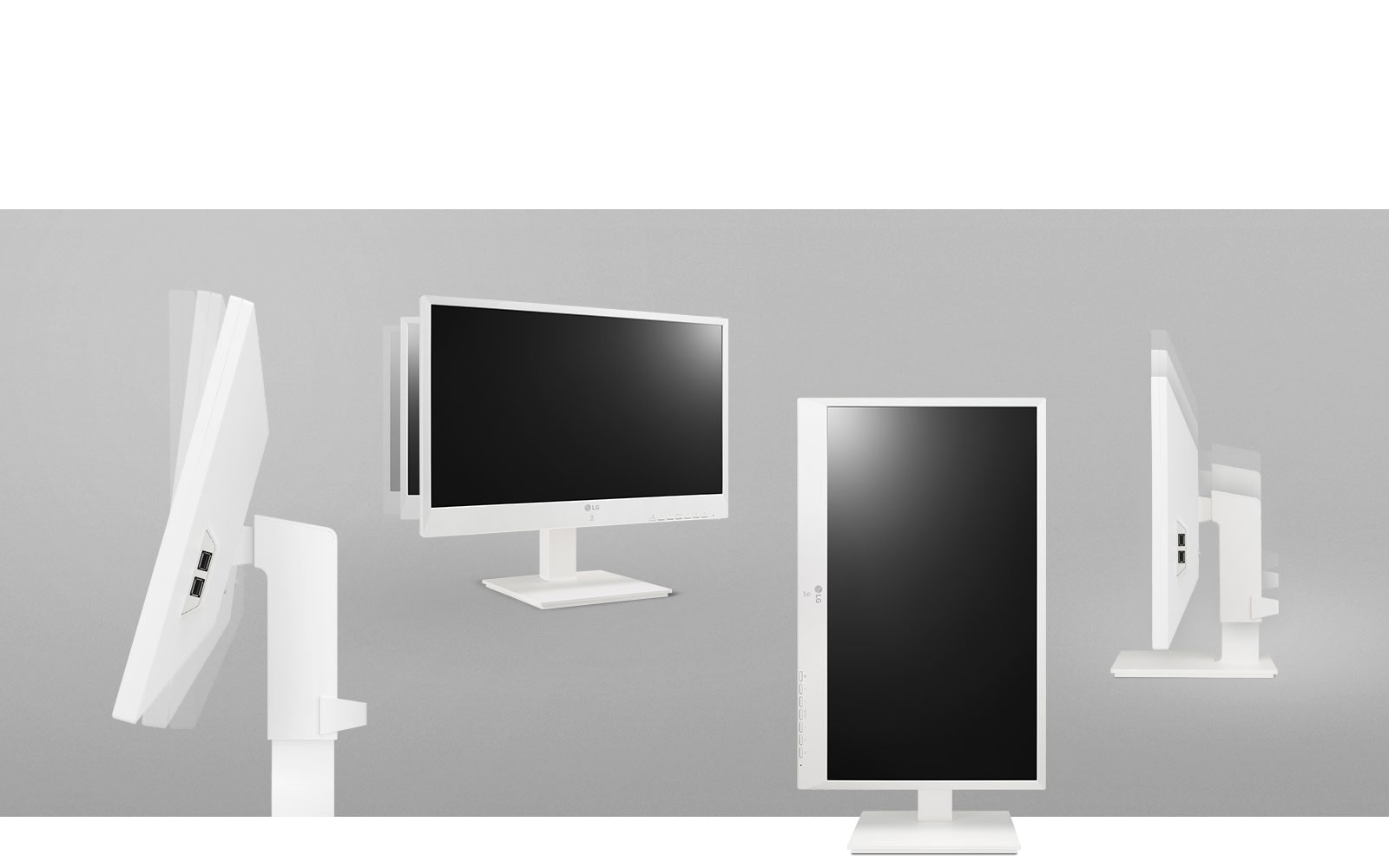 le moniteur présente un design ergonomique prenant en charge les options d’inclinaison, de rotation, de pivot et de réglage de hauteur