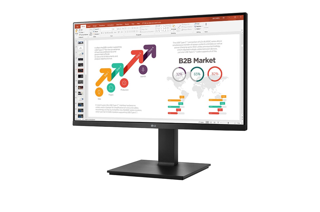 LG Écran IPS 23,8'' Full HD (1920&nbsp;x&nbsp;1080), vue de côté de -15 degrés, 24BP450Y-B, thumbnail 2