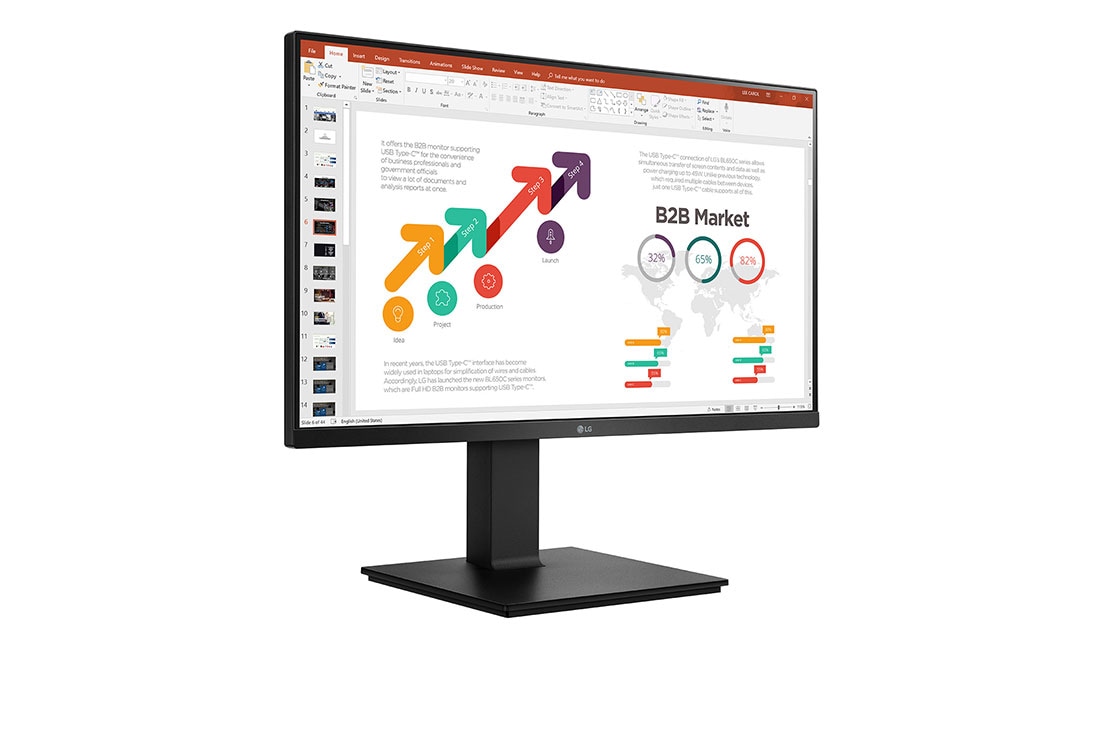 LG Écran IPS 23,8'' Full HD (1920&nbsp;x&nbsp;1080), Vue en perspective, 24BP450Y-B, thumbnail 4