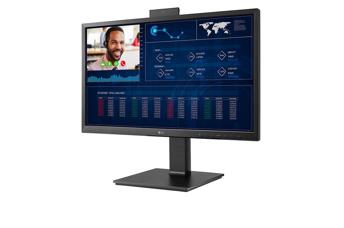 LG Client léger tout-en-un Full HD 23,8 po, vue latérale à -15 degrés avec webcam Full HD pousser-tirer, 24CQ651W-BP, thumbnail 3