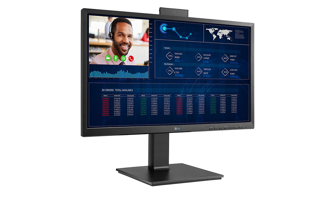 LG Client léger tout-en-un Full HD 23,8 po, vue latérale à +15 degrés avec webcam Full HD pousser-tirer, 24CQ651W-BP, thumbnail 5