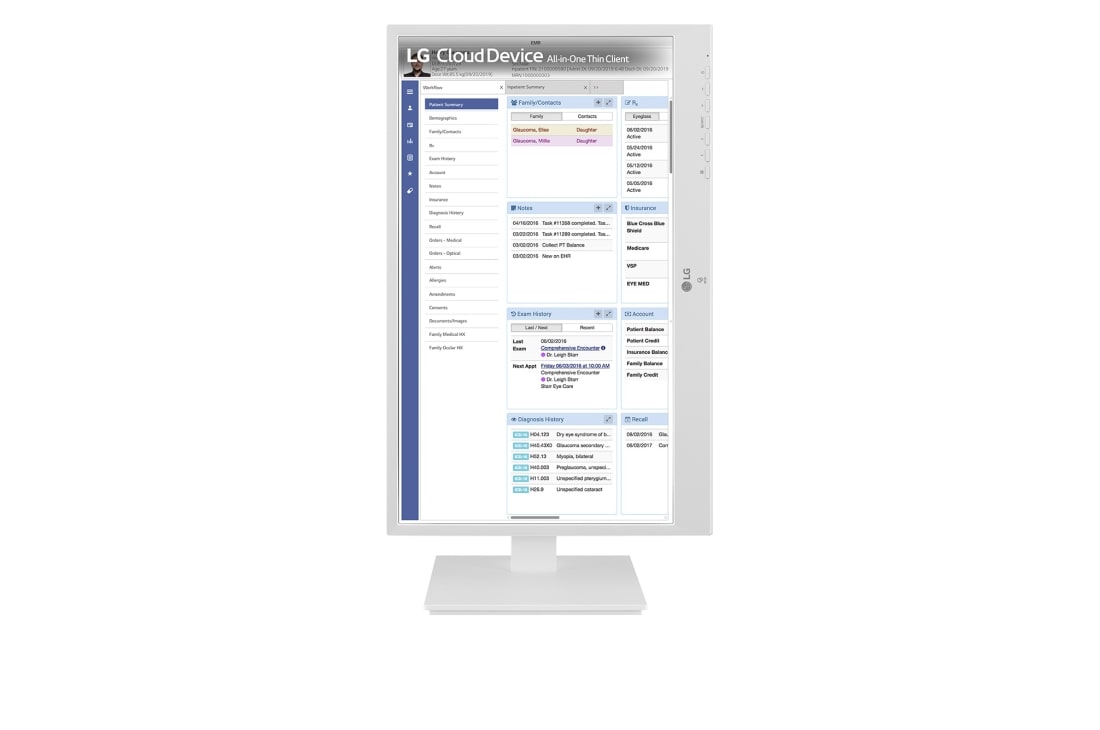 LG 24'' tout-en-un client léger pour les professionnels de la santé avec webcam et haut-parleur, vue avant de l’écran pivotant à +90 degrés, 24CR671N-2P, thumbnail 14