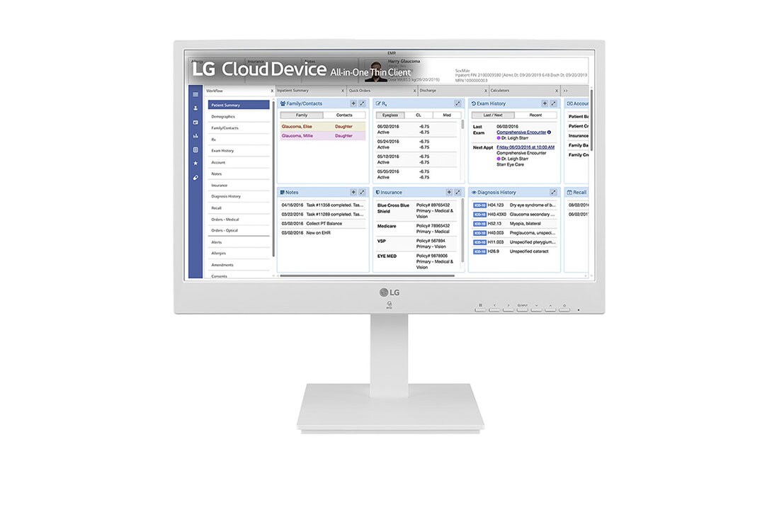 LG 24'' tout-en-un client léger pour les professionnels de la santé avec webcam et haut-parleur, vue avant, 24CR670N-6P, thumbnail 11