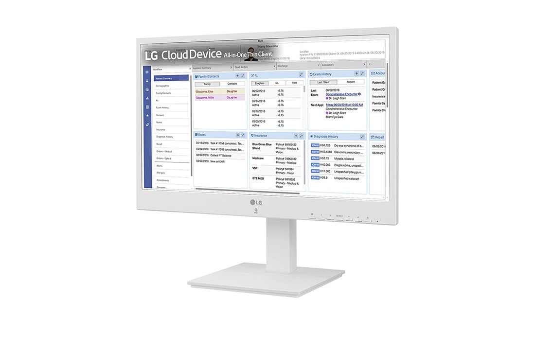 LG 24'' tout-en-un client léger pour les professionnels de la santé avec webcam et haut-parleur, vue latérale à -15 degrés, 24CR670N-6P, thumbnail 12