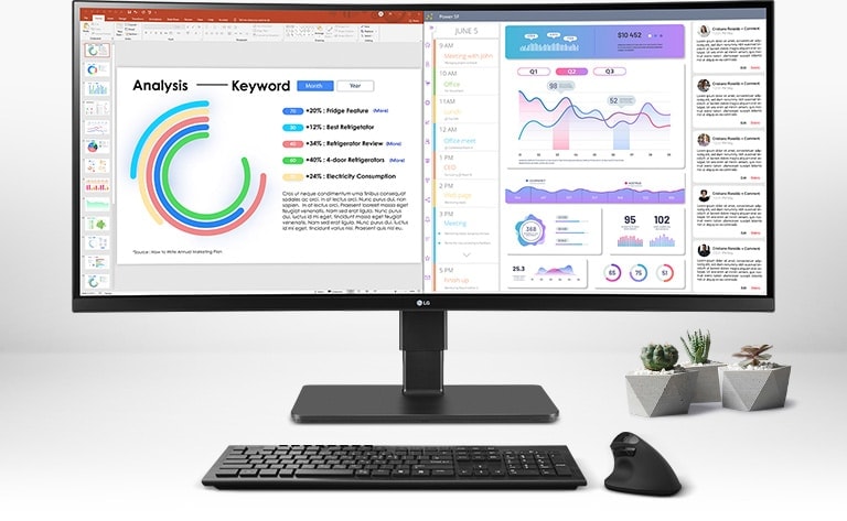 L’écran IPS WQHD offre un grand angle de vision.