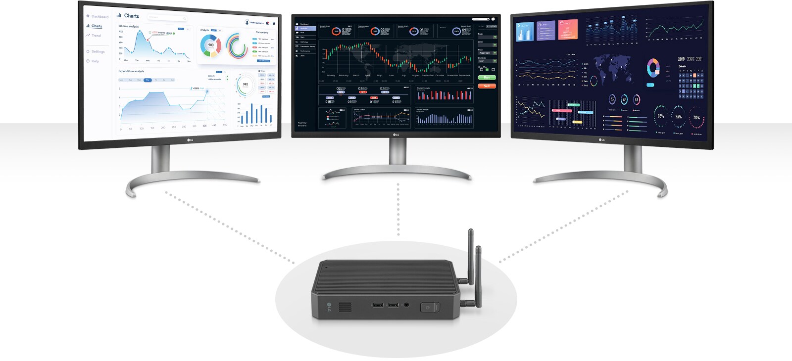 LG CQ600I permet de connecter jusqu'à trois écrans avec une résolution UHD de 4k.
