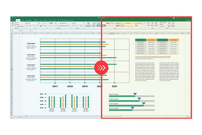 Image de comparaison du côté droit avec le mode Lecture appliqué et le côté gauche sans le mode Lecture appliqué.
