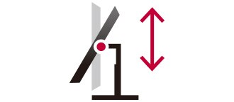 Le moniteur dispose d’un pied réglable en inclinaison et en hauteur.