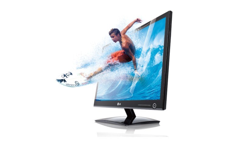 LG Moniteur 23” Cinema 3D, technologie 3D passive, sans oscillations, 2D à 3D convertisseur, connexion HDMI et temps de réponse de 5 ms., D2342P