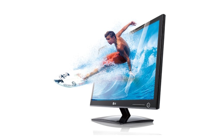LG Moniteur 25” Cinema 3D, technologie 3D passive, sans oscillations, 2D à 3D convertisseur, connexion HDMI et temps de réponse de 5 ms., D2542P
