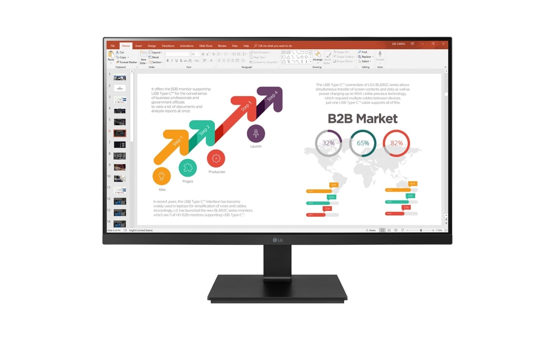 LG Moniteur IPS Full HD 23,8'', 24BL650C-B