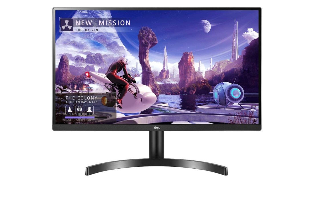 LG 27'' QHD IPS Monitor with AMD FreeSync™	, vue avant, 27QN600-B