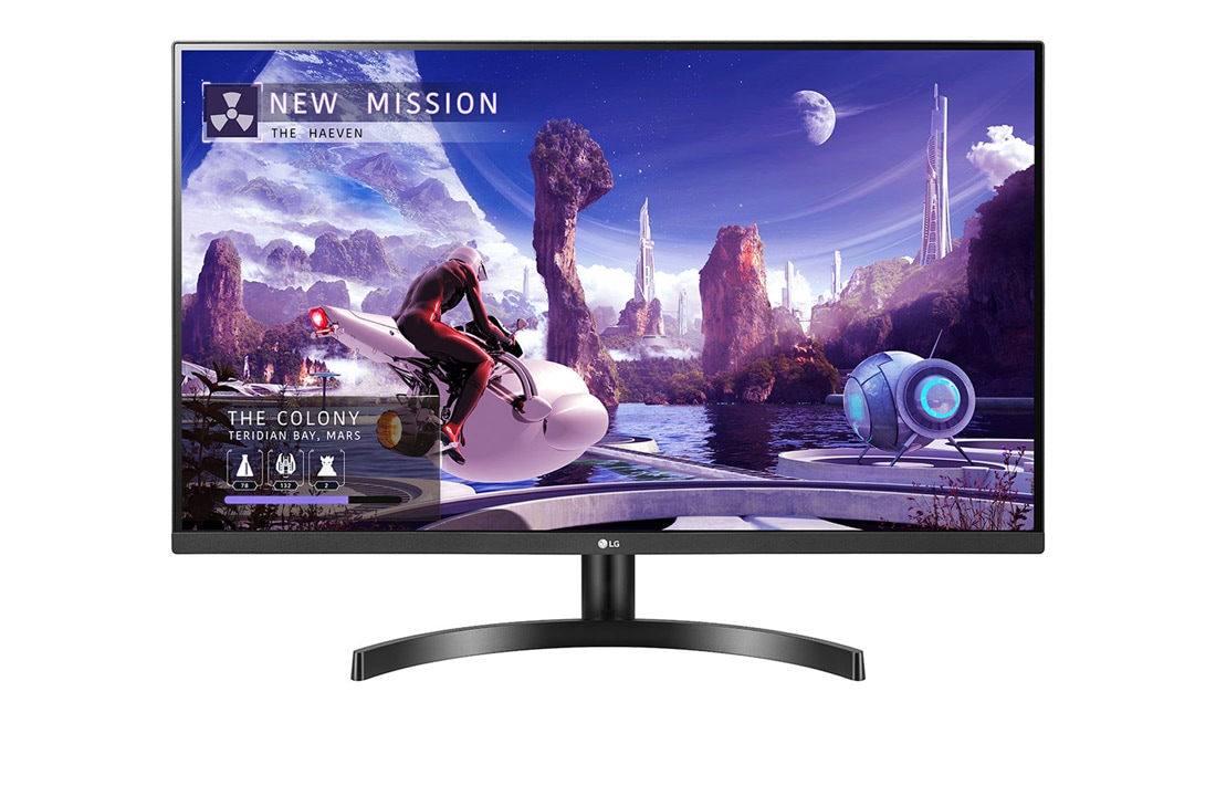 LG 32'' QHD IPS Monitor with AMD FreeSync™	, vue avant, 32QN600-B