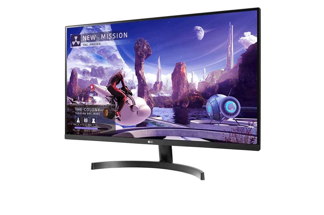 LG 32'' QHD IPS Monitor with AMD FreeSync™	, vue de côté de -15 degrés, 32QN600-B, thumbnail 2