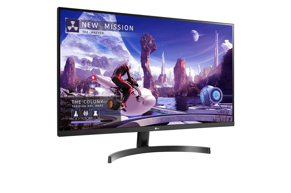 LG 32'' QHD IPS Monitor with AMD FreeSync™	, vue de côté de -15 degrés, 32QN600-B, thumbnail 3