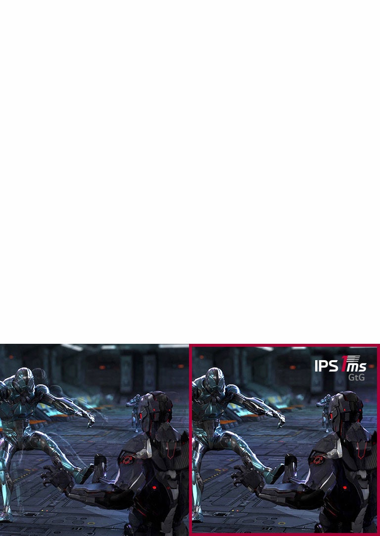 Comparaison du retard d’affichage entre IPS 5 ms et IPS 1 ms