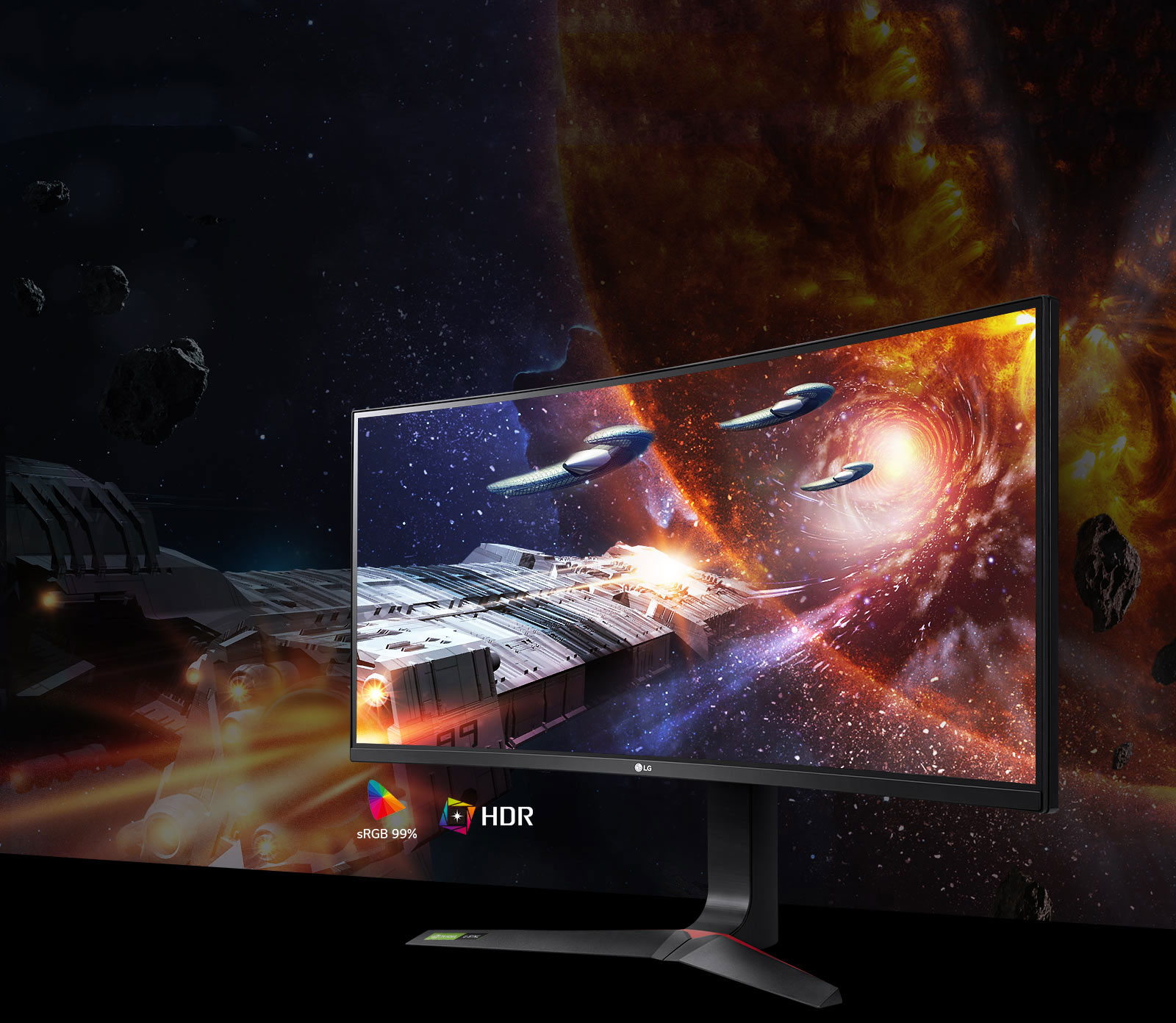 Cet écran HDR avec sRGB à 99% préservent le réalisme de couleurs dans les scènes de jeu