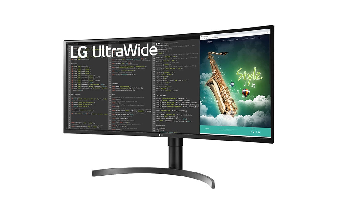 LG Moniteur incurvé UltraWide™ QHD HDR VA de 35 pouces, vue de côté de -15 degrés, 35WN65C-B, thumbnail 2