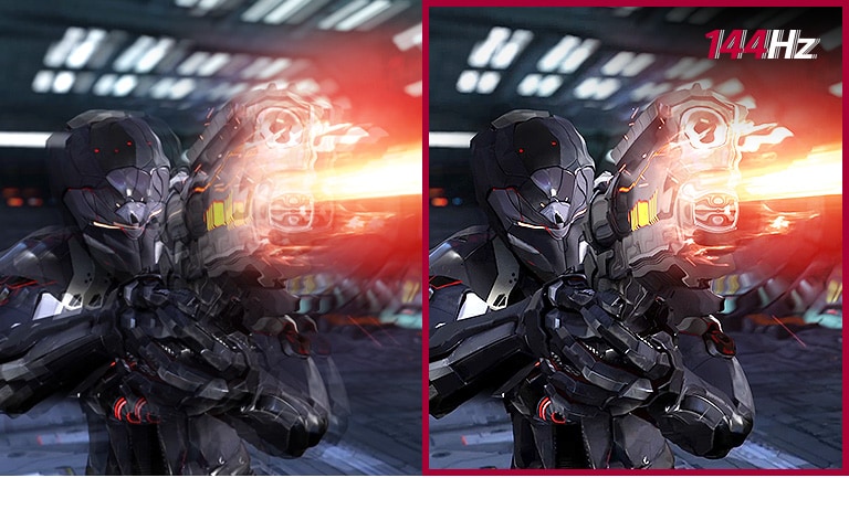 comparaison du Fluid Gaming Motion entre le mode conventionnel et le taux de rafraîchissement de 144 Hz