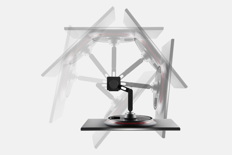 Simulation de la plage de pivotement +280˚°, - 280°