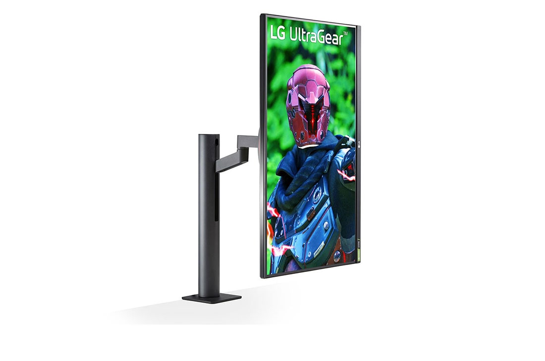 LG Moniteur de jeu (GtG) UltraGear™ Nano IPS 1ms ergonomique de 27 po, vue de côté de l’écran avec un pivotement de +90 degrés, 27GN88A-B, thumbnail 10