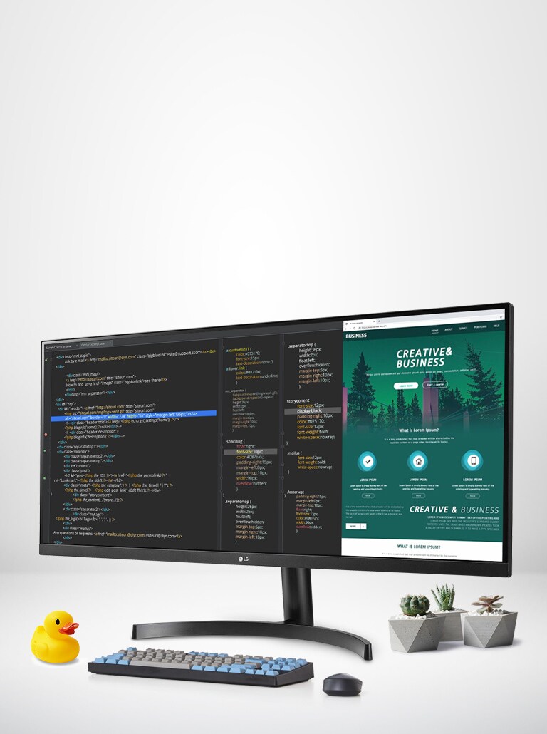 Moniteur UltraWide de LG 34WN700 avec une résolution de 3440x1440 pour les écrans UltraWide™ QHD, sRGB à 99&nbsp;% et HDR10 pour la couleur et la connectivité USB-C
