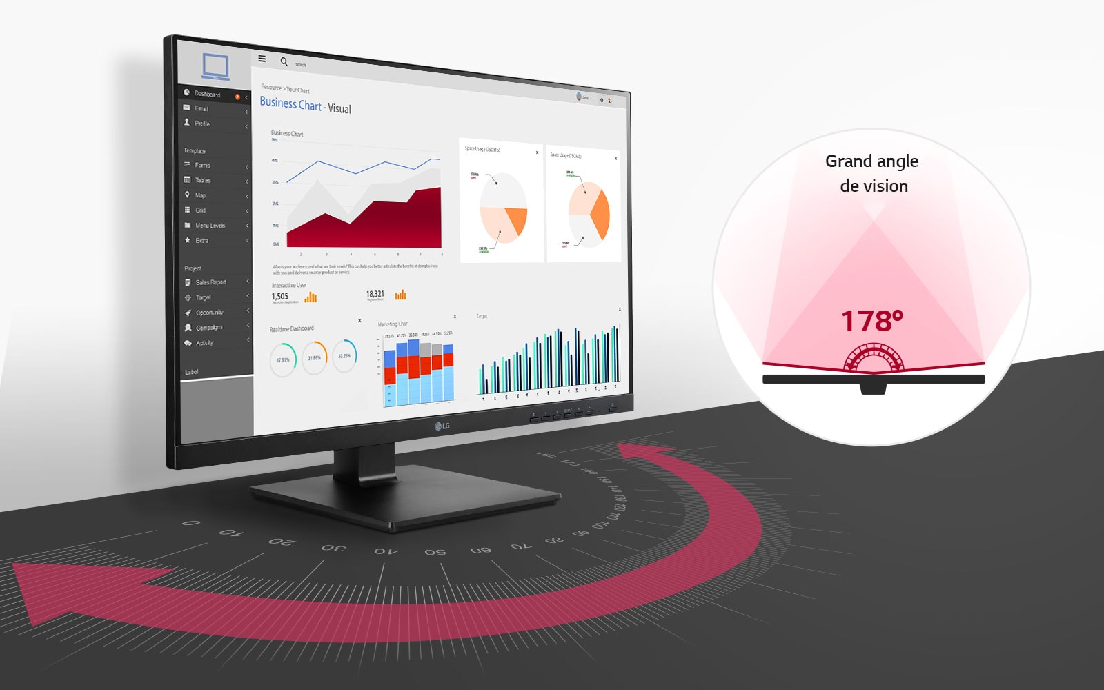 Images de couleurs réalistes plus nettes et fidèles affichées à de grands angles jusqu’à 178 degrés sur l’écran IPS Full HD