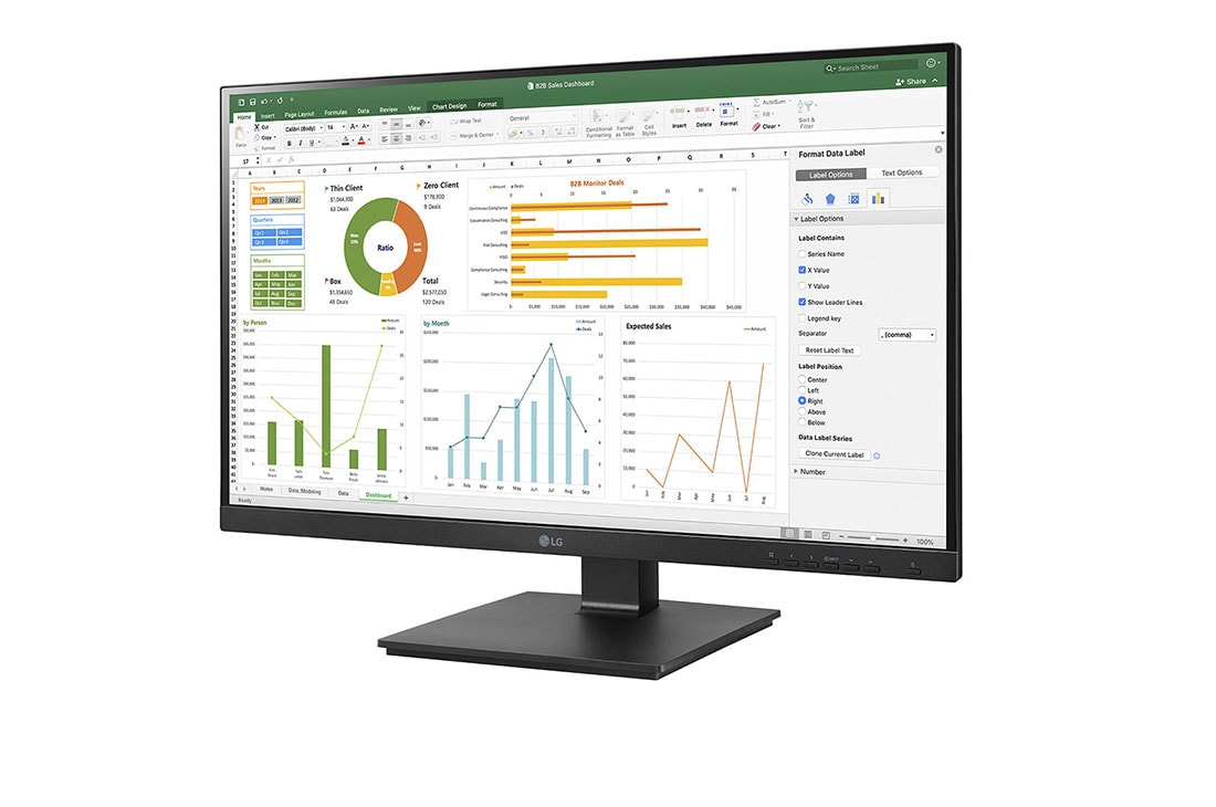 LG Moniteur 23,8&nbsp;po Full HD IPS avec étalonnage des couleurs, vue de côté de -15 degrés, 24BN650Y-B, thumbnail 2