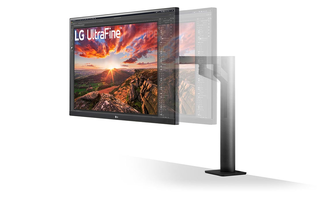LG Moniteur IPS UHD 4K Ergo de 27&nbsp;pouces avec USB de type C™, Vue en perspective du bras du moniteur étendu, 27UN880-B, thumbnail 3