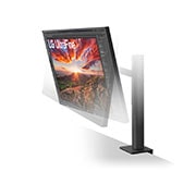 LG Moniteur IPS UHD 4K Ergo de 27&nbsp;pouces avec USB de type C™, vue latérale du moniteur incliné vers le bas, 27UN880-B, thumbnail 5