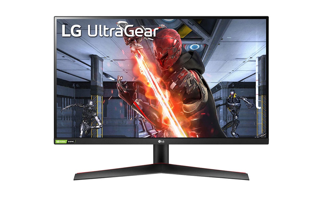 LG Moniteur de jeu IPS de 27 po UltraGear™ Full HD, IPS 1 ms, avec compatibilité NVIDIA® G-SYNC®, vue avant, 27GN600-B