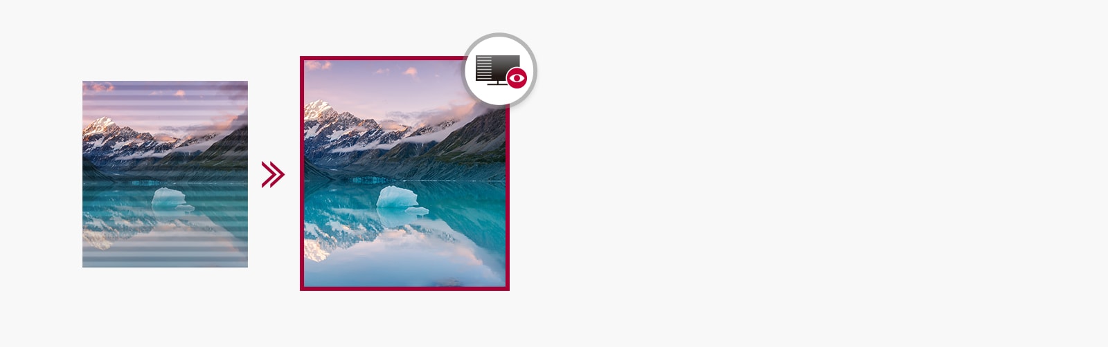 Niveau de scintillement réduit à presque zéro à l’écran avec Flicker Safe activé tandis qu’un scintillement apparaît à l’écran lorsque Flicker Safe est désactivé