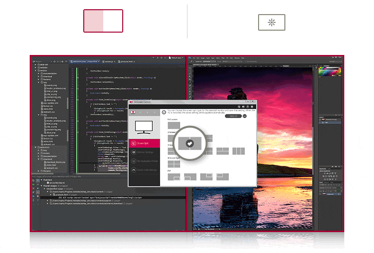 La fonctionnalité OnScreen Control permet aux utilisateurs de personnaliser l’espace de travail de leur moniteur