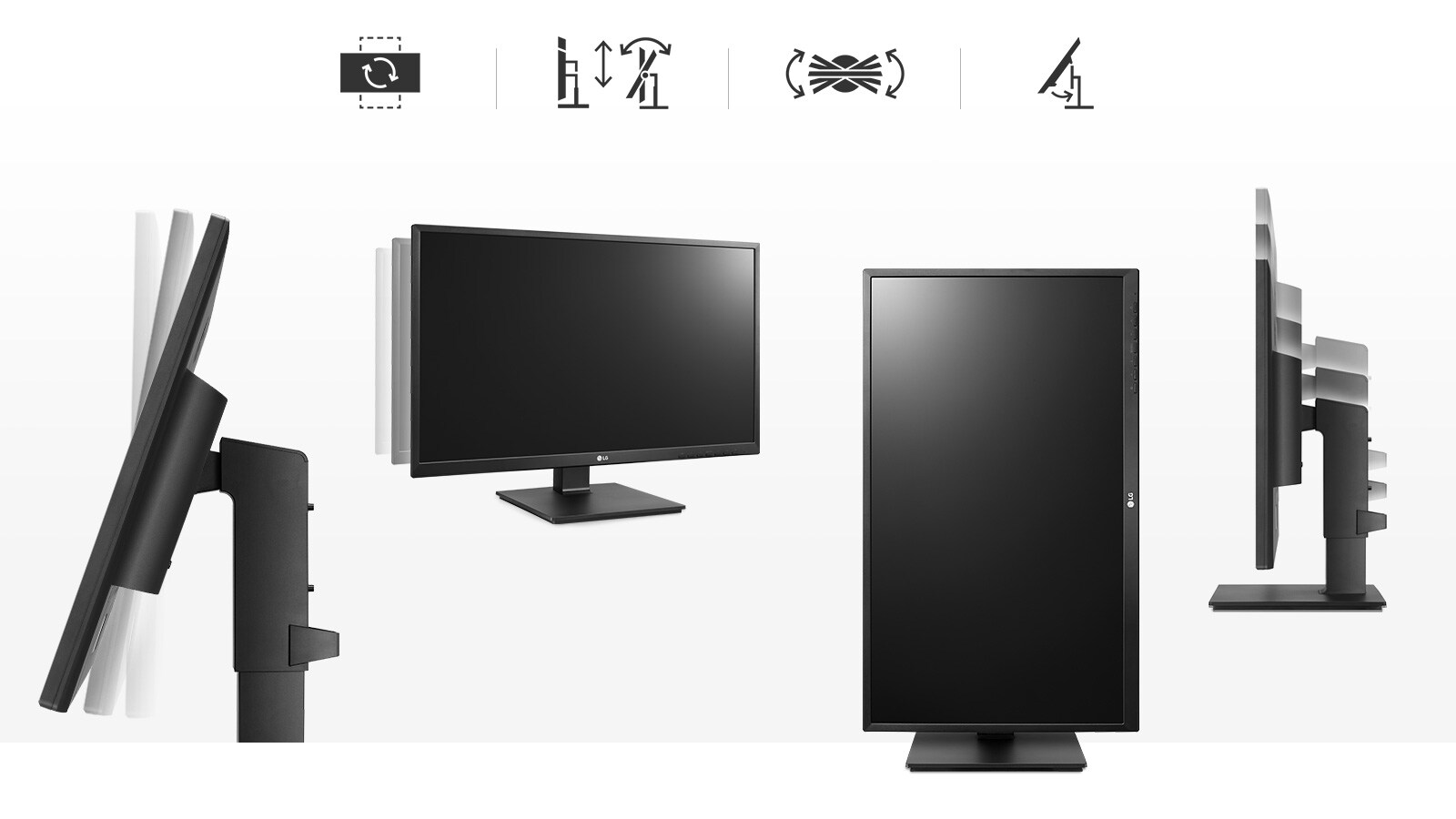 Fonctions ergonomiques de réglage de la hauteur, de l’inclinaison, du pivotement et de la rotation avec un support enfichable pour installation