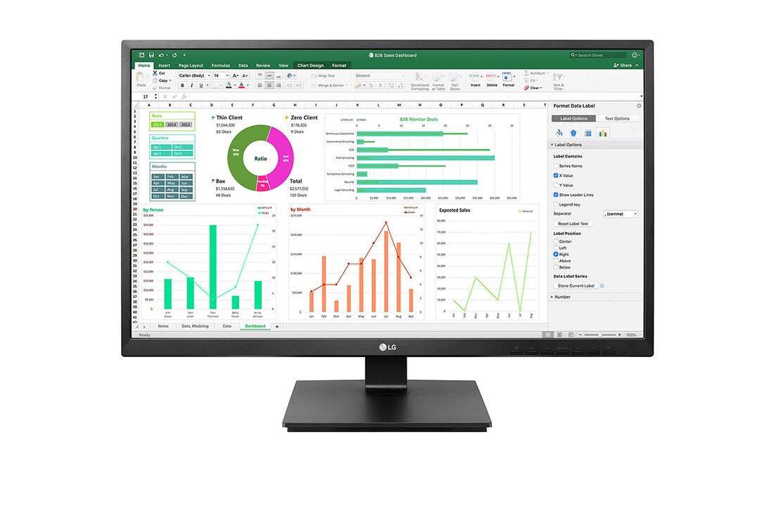 LG Moniteur IPS Full HD 23,8'', vue avant, 24BN550Y-B