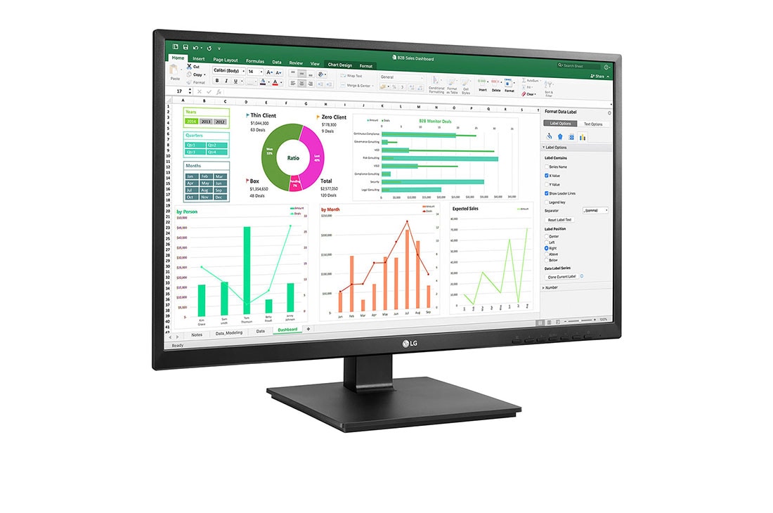 LG Moniteur IPS Full HD 23,8'', vue de côté de +15 degrés, 24BN550Y-B, thumbnail 3