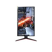 LG Moniteur de jeu IPS de 27 po UltraGear™ Full HD, IPS 1 ms, avec compatibilité NVIDIA® G-SYNC®, vue avant avec l’écran pivotant à 90 degrés dans une orientation portrait, 27GN650-B, thumbnail 9