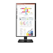LG Moniteur IPS 23,8” QHD avec configuration en série et USB Type-C™, vue avant avec l’écran pivotant à 90 degrés dans une orientation portrait, 24QP750-B, thumbnail 10