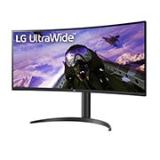 LG Moniteur incurvé UltraWide™ QHD 21:9 de 34 po (3440 x 1440), vue de côté de -15 degrés, 34WP65C-B, thumbnail 2