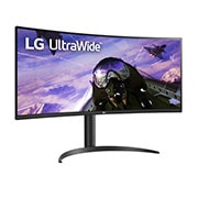 LG Moniteur incurvé UltraWide™ QHD 21:9 de 34 po (3440 x 1440), vue de côté de +15 degrés, 34WP65C-B, thumbnail 3