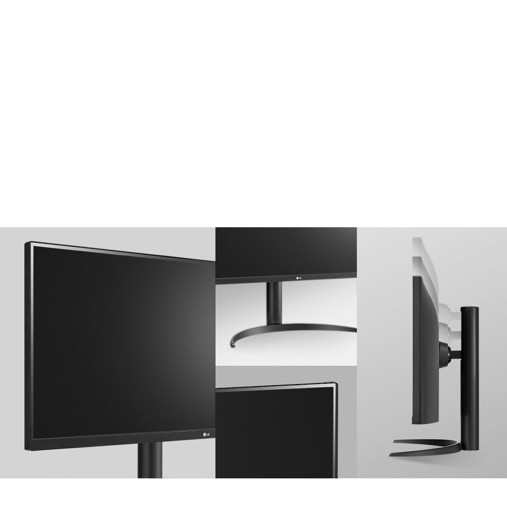 Ergonomisches Design dank des nahezu randlosen Designs und des One-Click-Standfußes mit Neigungsfunktion.