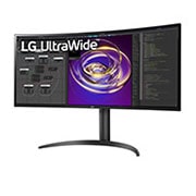 LG Moniteur incurvé UltraWide™ QHD 21:9 de 34 po (3440 x 1440), vue de côté de -15 degrés, 34WP85C-B, thumbnail 2