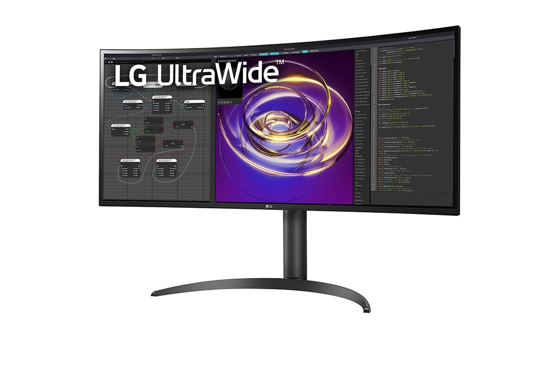 LG Moniteur incurvé UltraWide™ QHD 21:9 de 34 po (3440 x 1440), vue de côté de -15 degrés, 34WP85C-B, thumbnail 2
