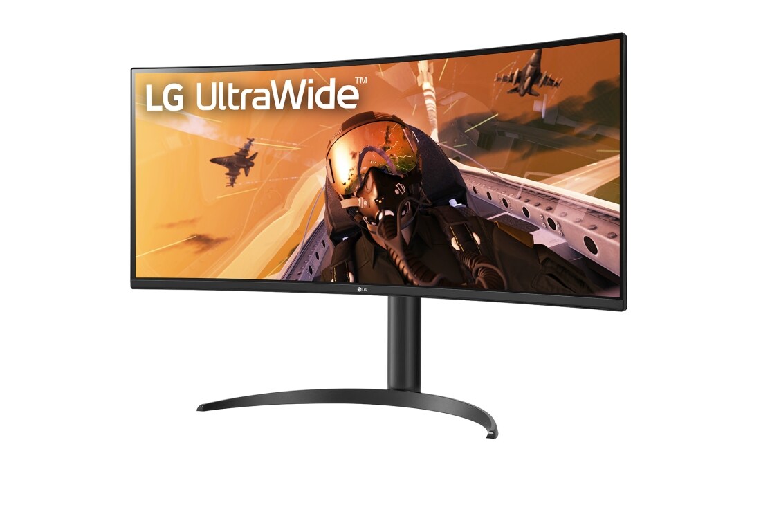 LG Moniteur incurvé UltraWide™ QHD 21:9 de 34 po (3440 x 1440), vue de côté de -15 degrés, 34WP75C-B, thumbnail 9