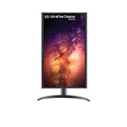 LG Écran OLED 4K de 27&nbsp;po avec gradation des pixels et Rapport de contraste&nbsp;1M&nbsp;:1, vue avant avec l’écran pivotant à 90&nbsp;degrés dans une orientation portrait, 27EP950-B, thumbnail 10