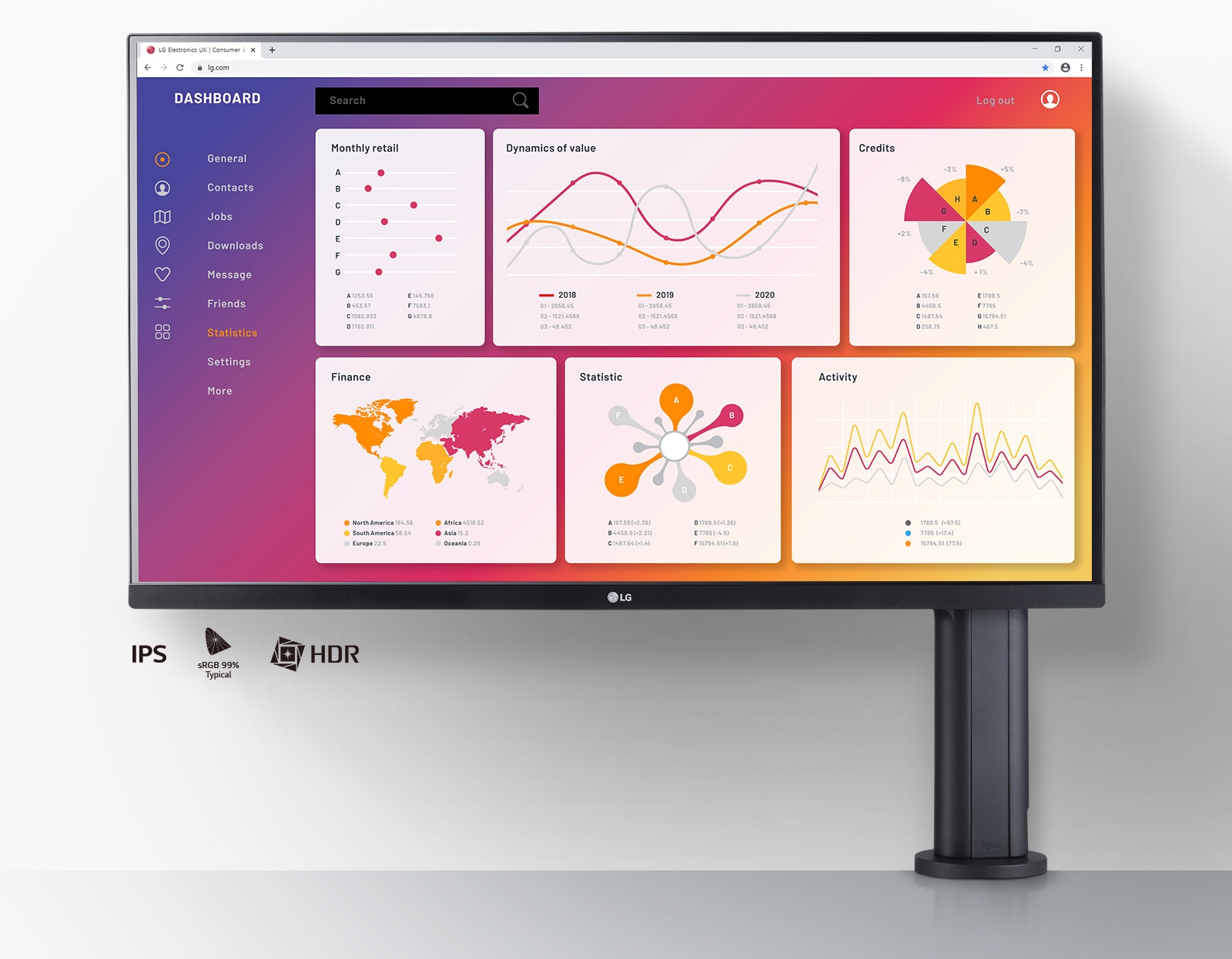 Écran IPS QHD 31,5"&nbsp;: Qualité d’image époustouflante, écran IPS QHD de 31,5&nbsp;pouces, sRGB 99% (Typ.), HDR10.