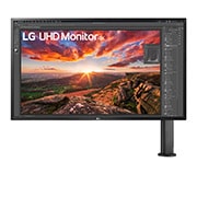 LG Moniteur UHD 4K de 31,5&nbsp;po. avec Ergo, vue de face avec le bras du moniteur sur la droite, 32UK580-B, thumbnail 1