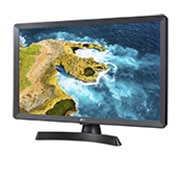 LG Moniteur TV LED compatible HD de 23,6 po., vue de côté de -15 degrés, 24TQ510S-PZ, thumbnail 2